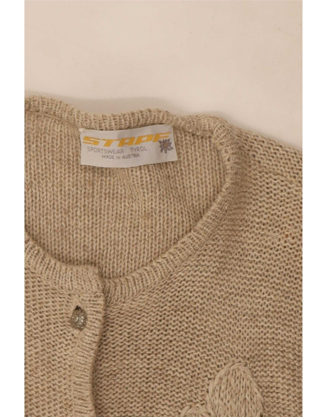 Stapf Womens Cardigan Sweater UK 12 Medium Beige Floral