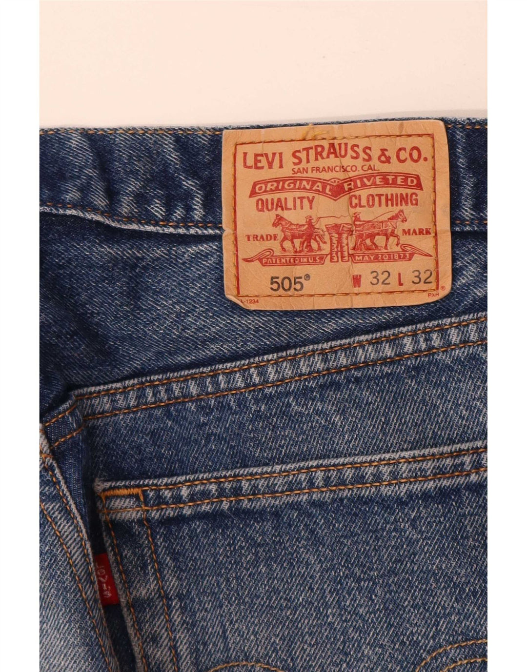 Levi's Mens 505 Regular Fit Straight Jeans W32 L32 Blue Cotton