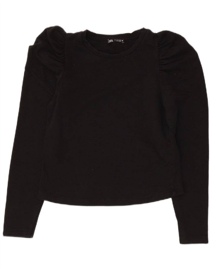 Top Zara da donna a maniche lunghe UK 8 Small Nero