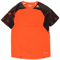 T-shirt Adidas da uomo Tech Fit Top Small arancione Colourblock in poliestere
