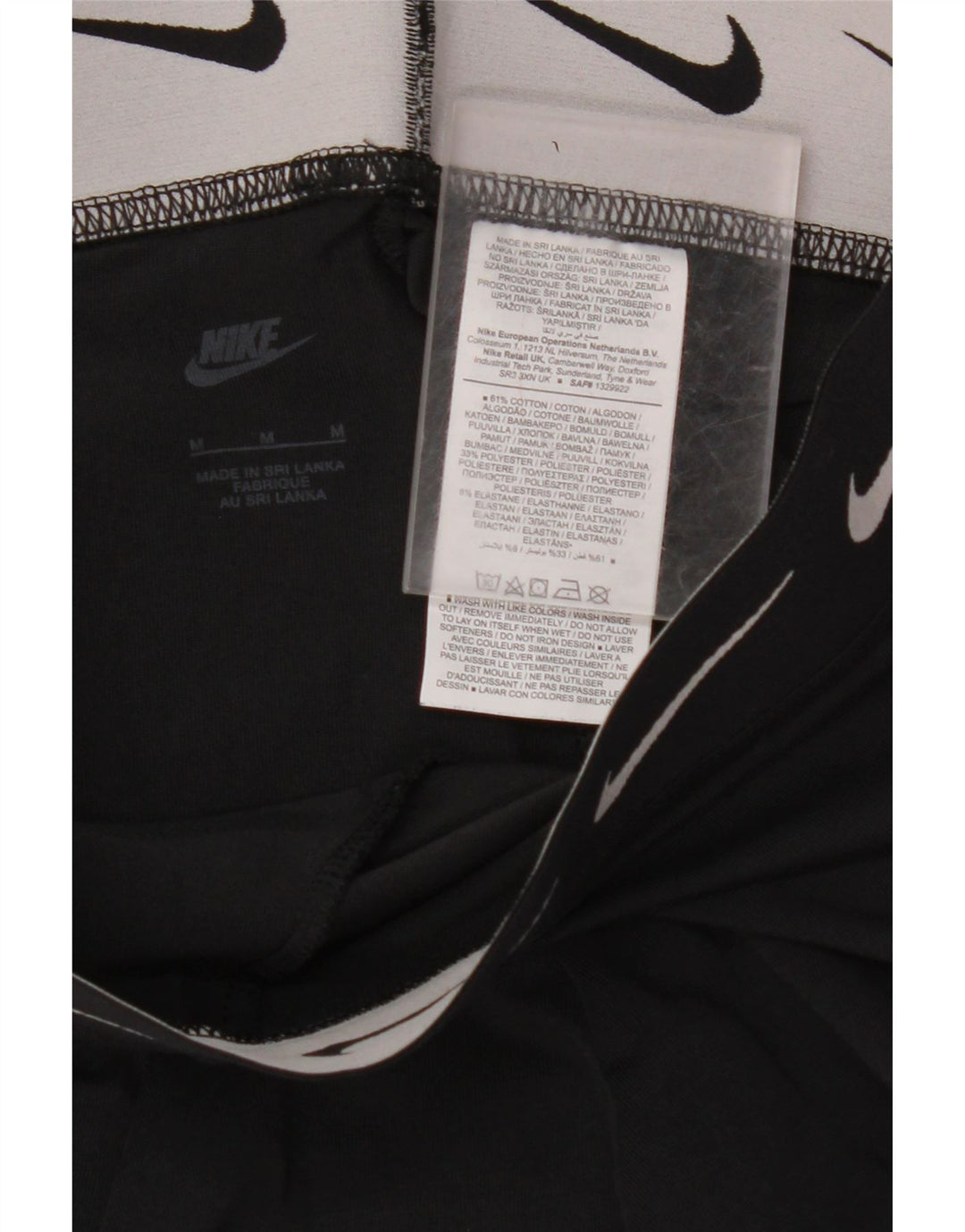 NIKE Grafiske Leggings til kvinder UK 12 Medium Sort Bomuld