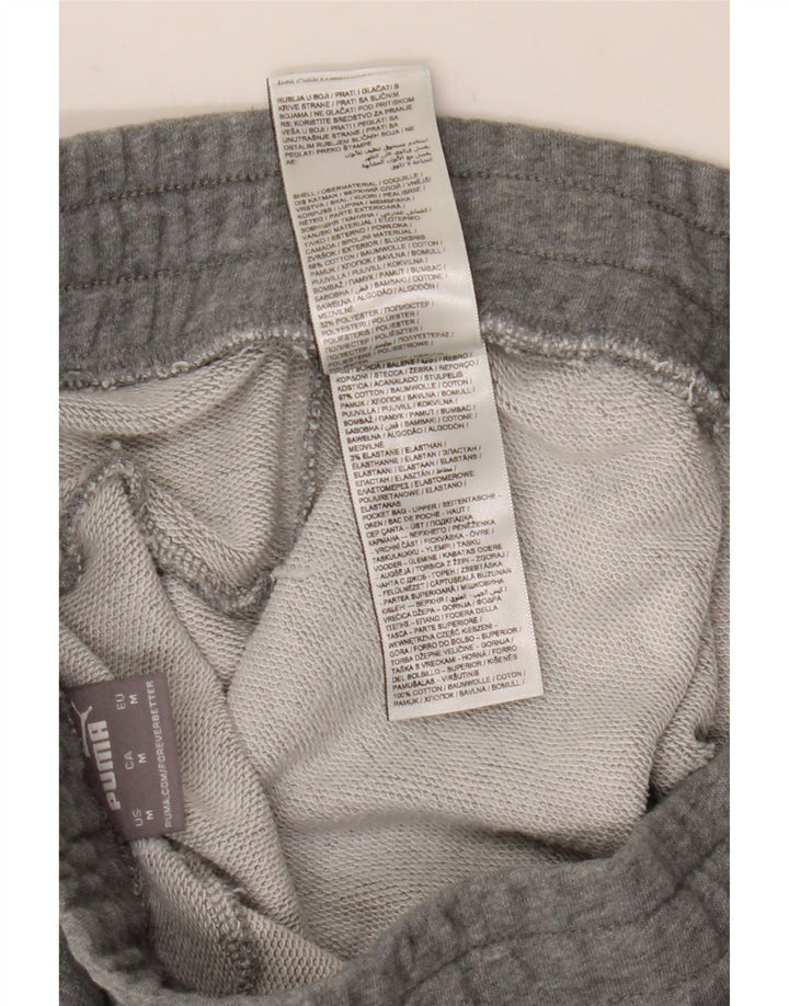 Puma Mens Tracksuit Trousers Joggers Medium Grey Flecked Cotton