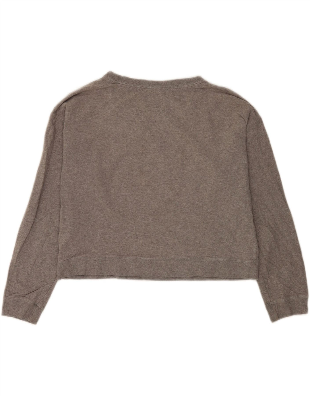 Jack Wills Womens Graphic Crop Sweatshirt Jumper UK 12 Medium Grey Cotton