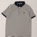 Lyle & Scott Herren-Poloshirt, groß, weiß gestreift, Baumwolle
