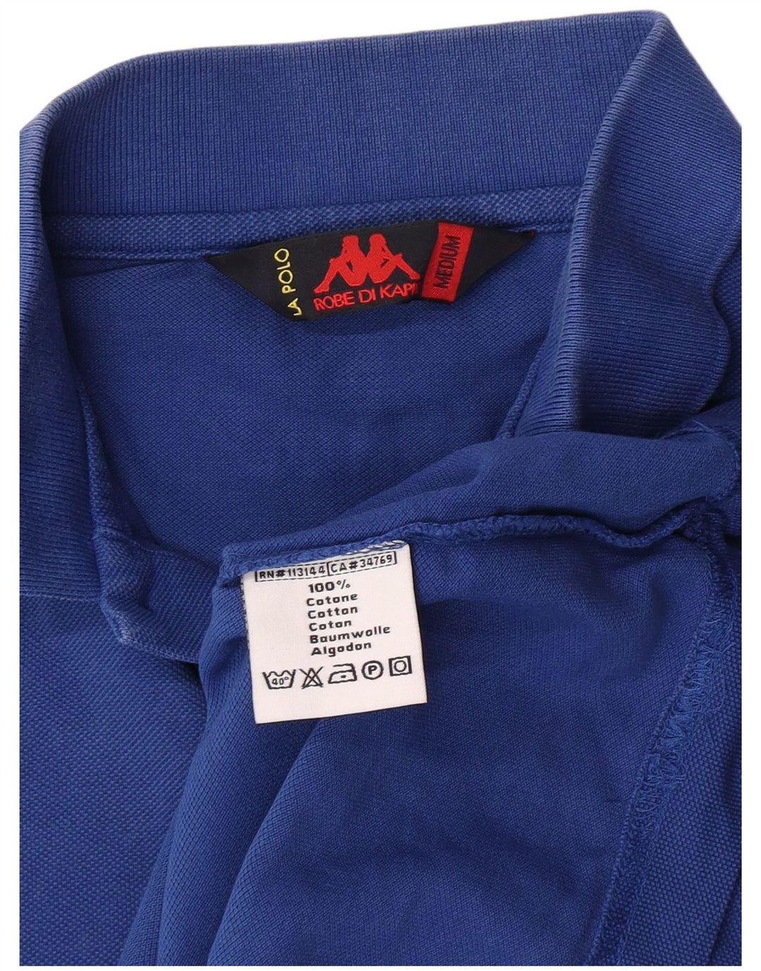 Kappa Mens Polo Shirt Medium Blue Cotton