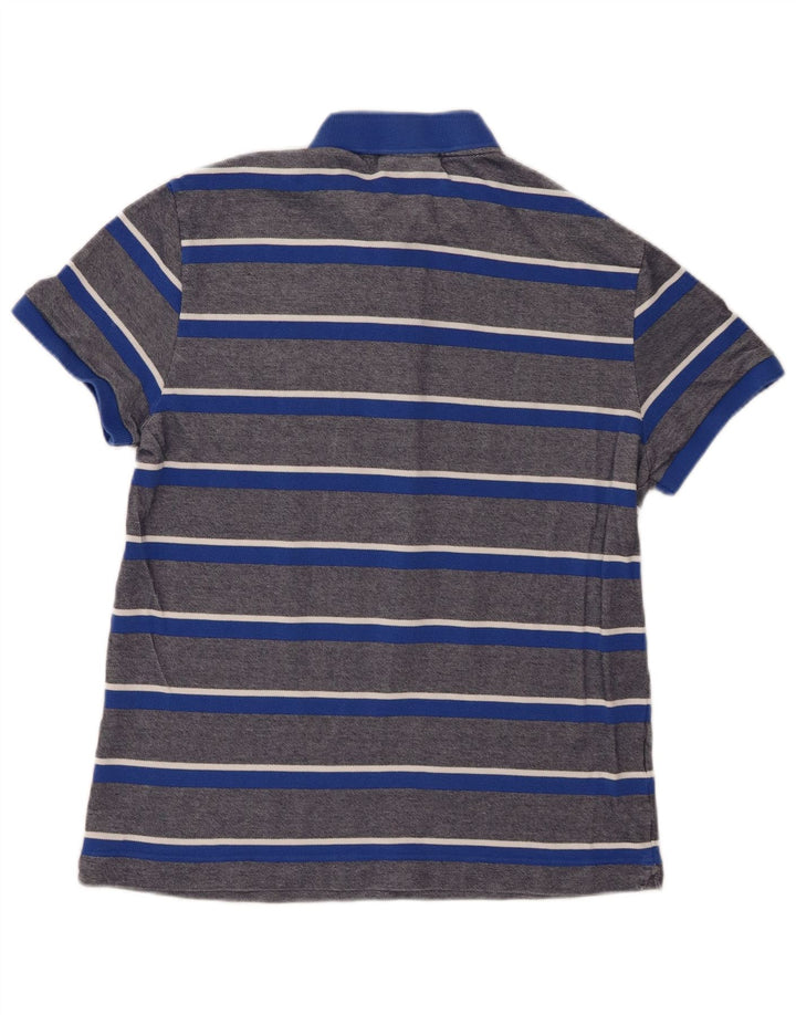 Lacoste Herre Regular Fit poloshirt størrelse 4 Medium blå stribet bomuld