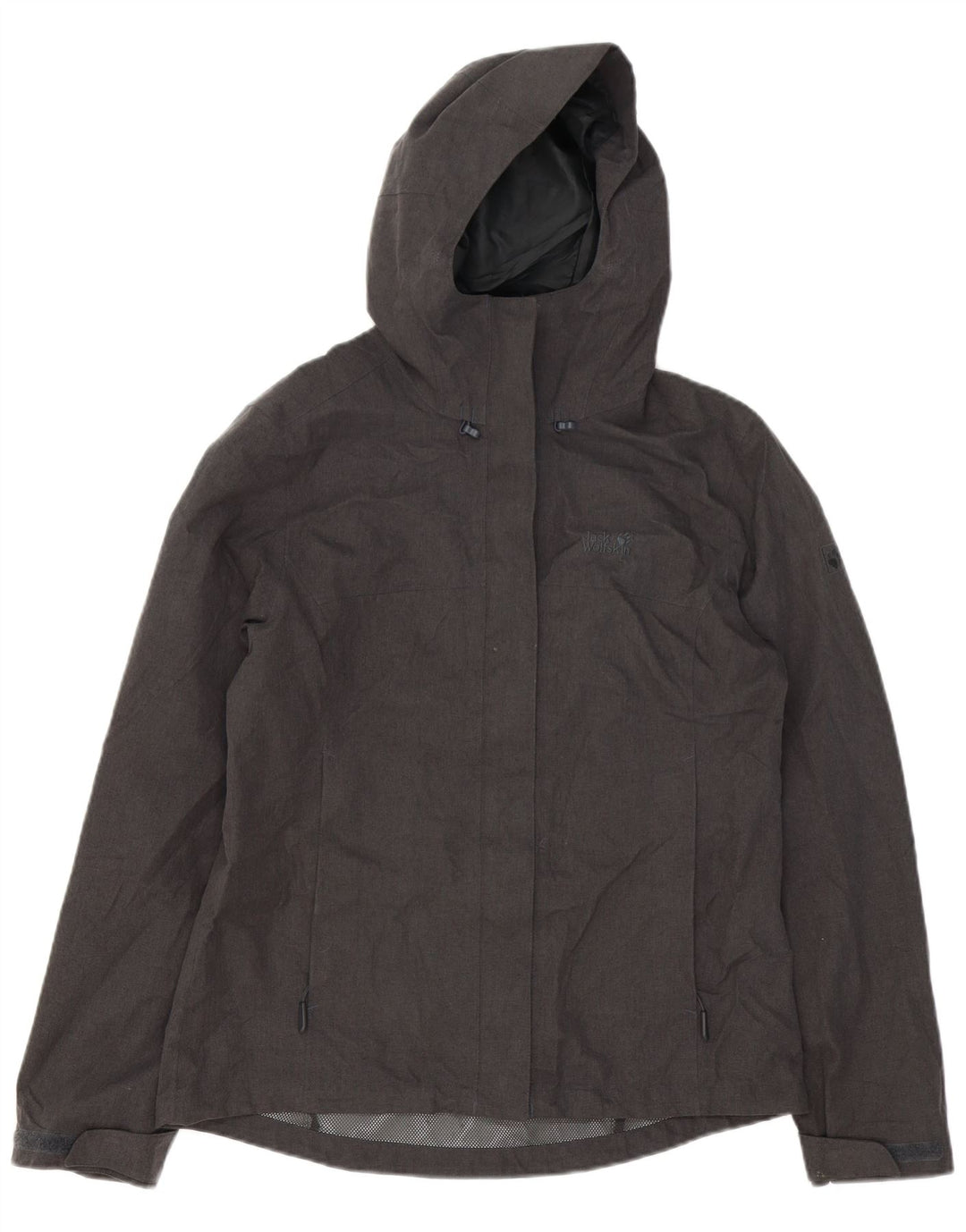 Jack Wills Womens Hooded Rain Jacket UK 12 Medium Grey Polyester