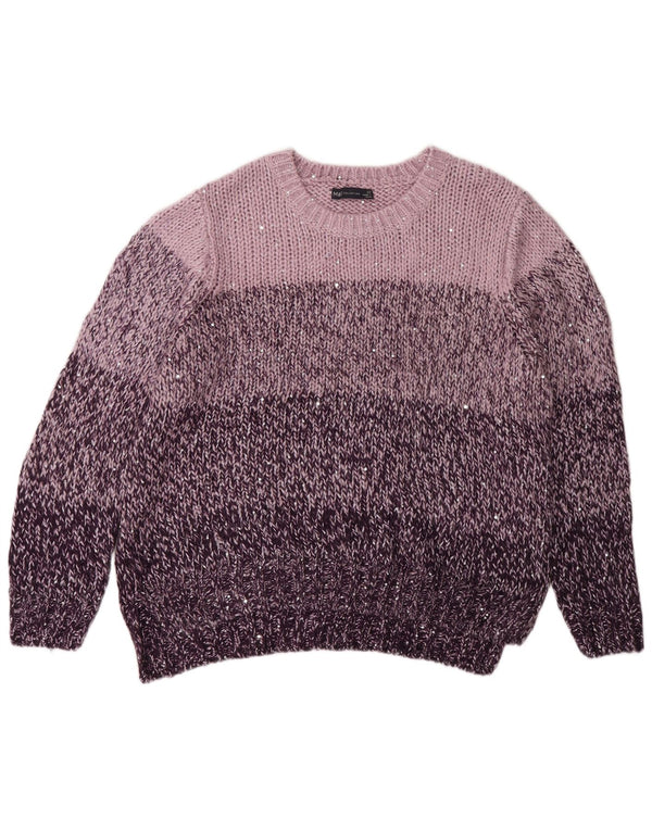 Damski sweter Marks & Spencer z okrągłym dekoltem UK 20 2XL Różowy blok kolorów