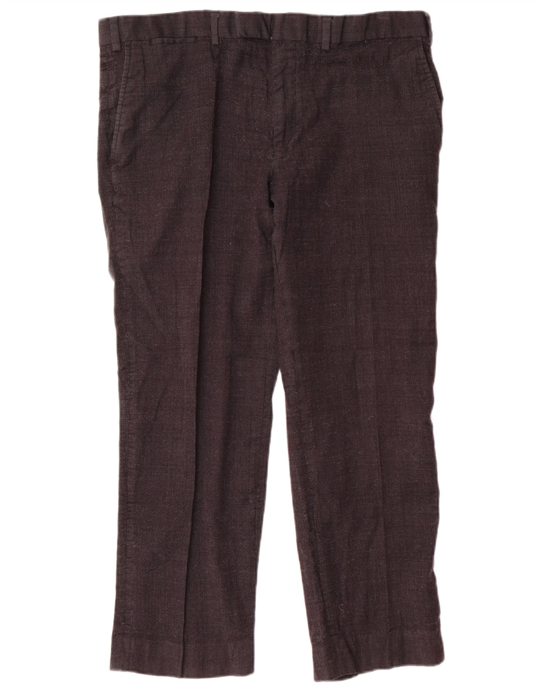 MARKS & SPENCER Mens Autograph Straight Cropped Trousers W40 L26 Black