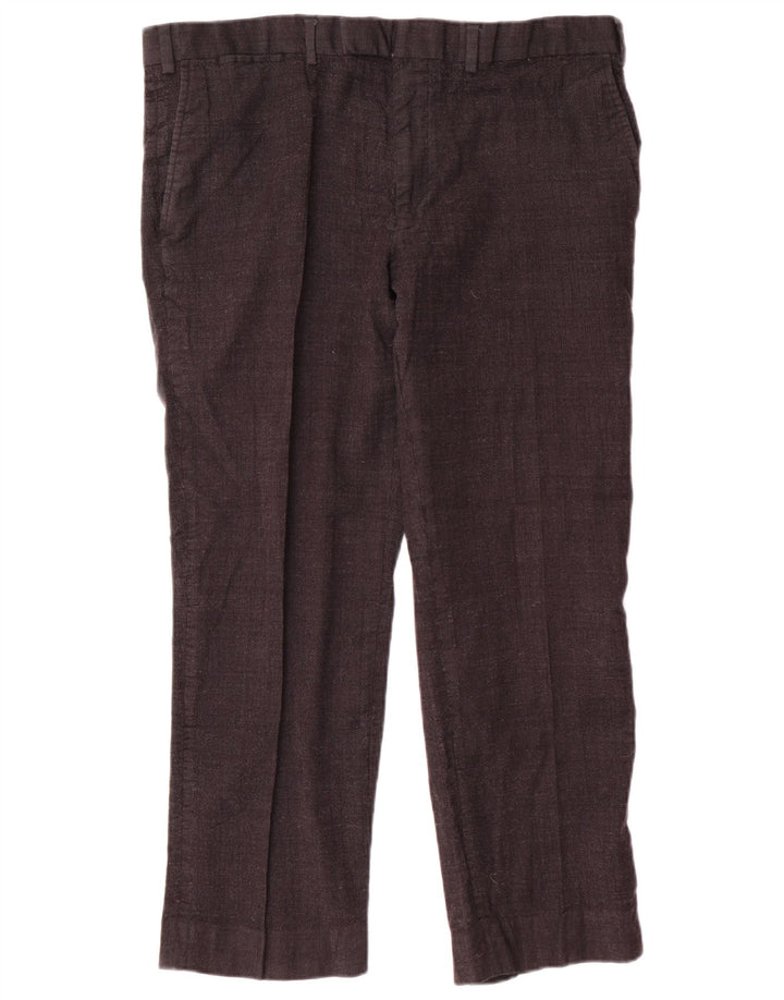 MARKS & SPENCER Mens Autograph Straight Cropped Trousers W40 L26 Black