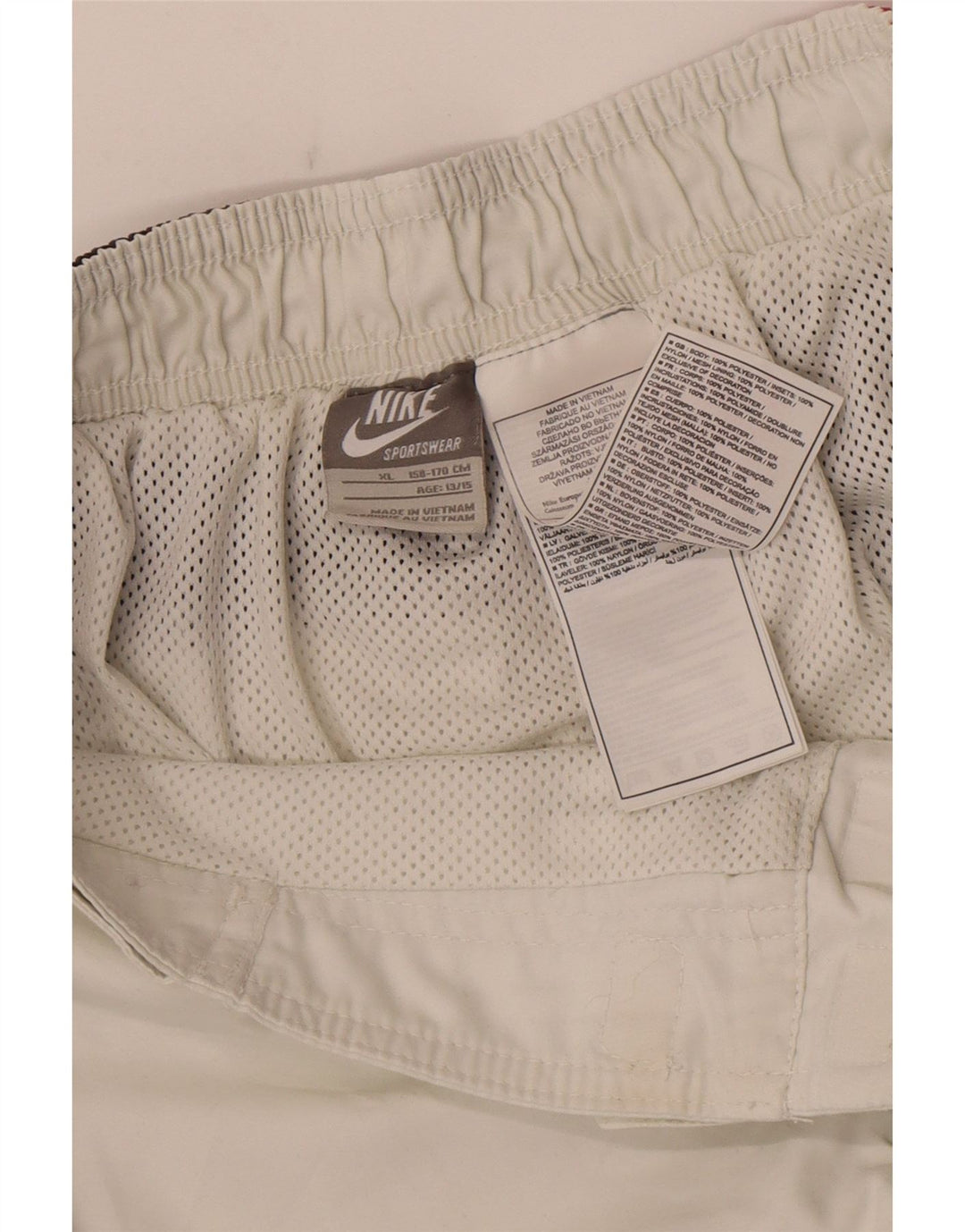 Nike Boys Swimming Shorts 13-14 Years XL White Colourblock Polyester