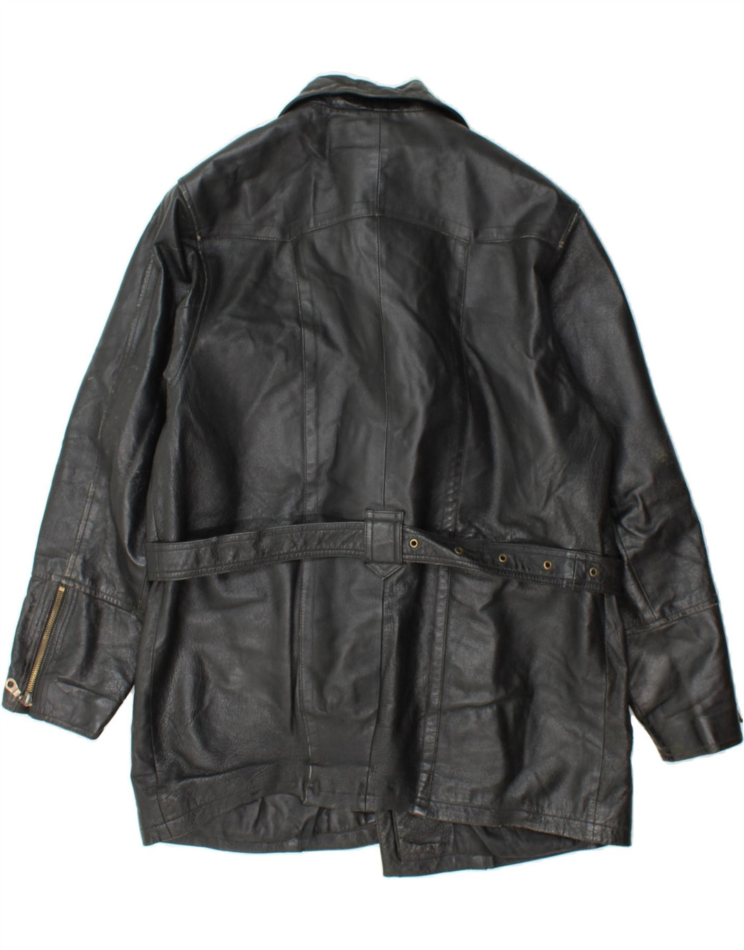 VINTAGE Womens Leather Jacket UK 12 Medium  Black Leather Vintage Vintage and Second-Hand Vintage from Messina Hembry 
