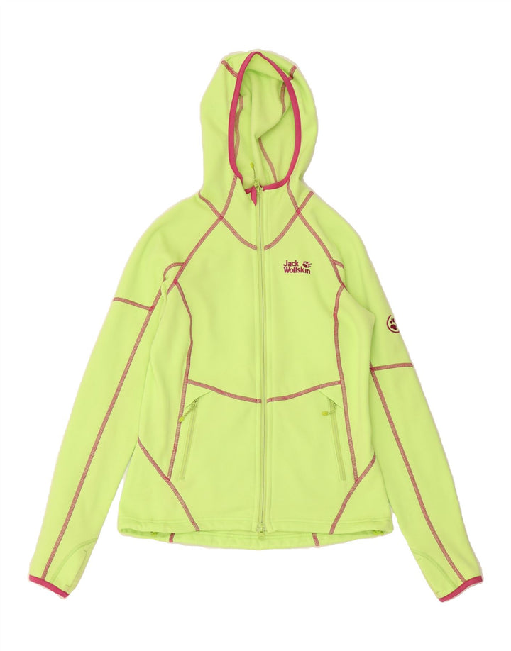 JACK WOLFSKIN Womens Zip Hoodie Sweater UK 10 Small Green Polyester Vintage Jack Wolfskin and Second-Hand Jack Wolfskin from Messina Hembry 