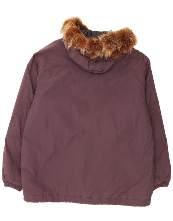 Męska kurtka parka z kapturem Belfe IT 54 2XL Burgundowy nylon