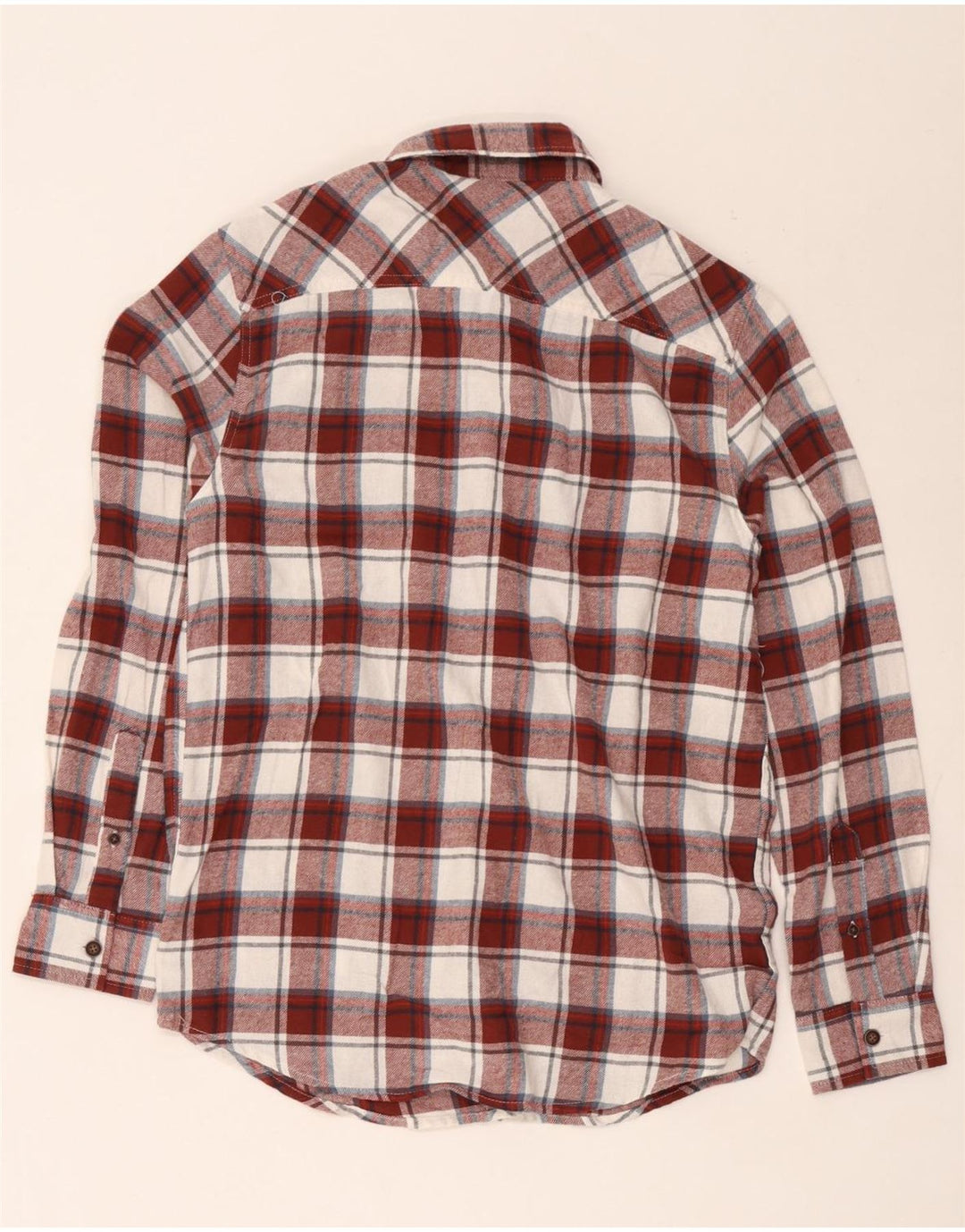Lee Mens Regular Fit Flannel Shirt Small Burgundy Check Cotton