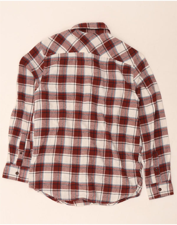 Lee Mens Regular Fit Flannel Shirt Small Burgundy Check Cotton