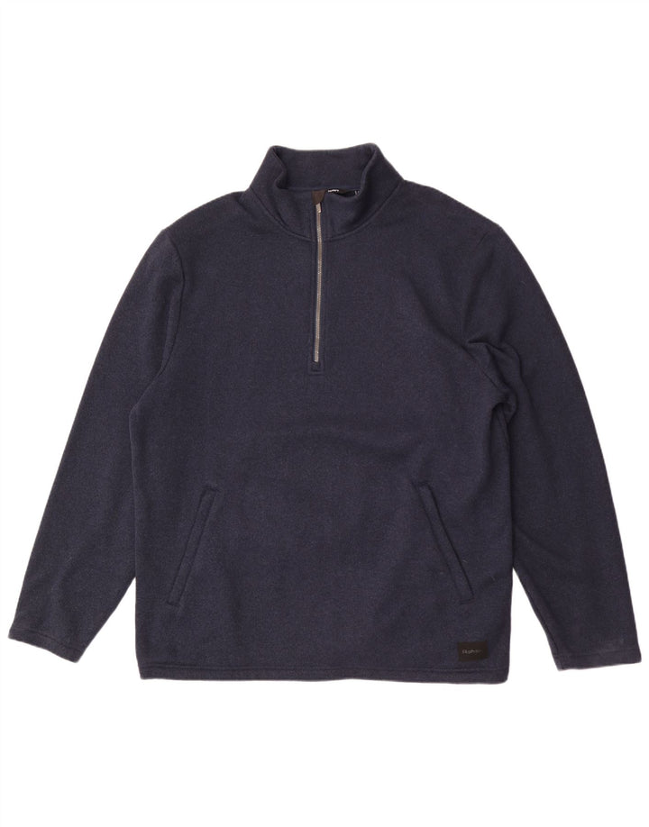 Rohan Mens Zip Neck Sweatshirt Jumper XL Navy Blue Polyester