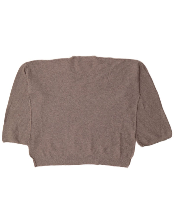 Marks & Spencer Damen-Pullover mit V-Ausschnitt, UK 22 3XL, grau gefleckte Baumwolle