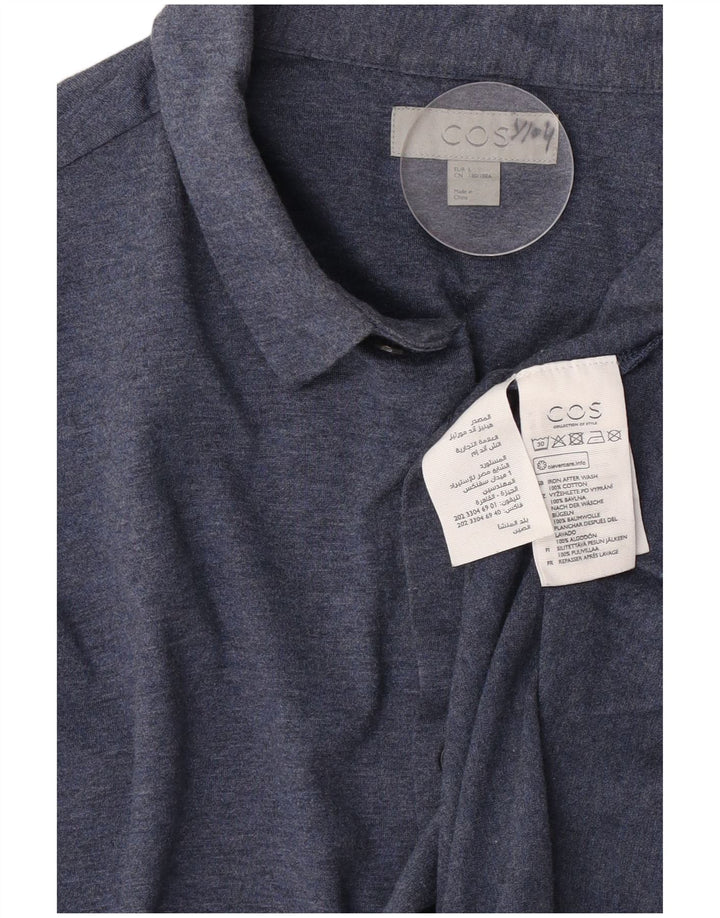 Camisa Cos para hombre grande de algodón azul marino