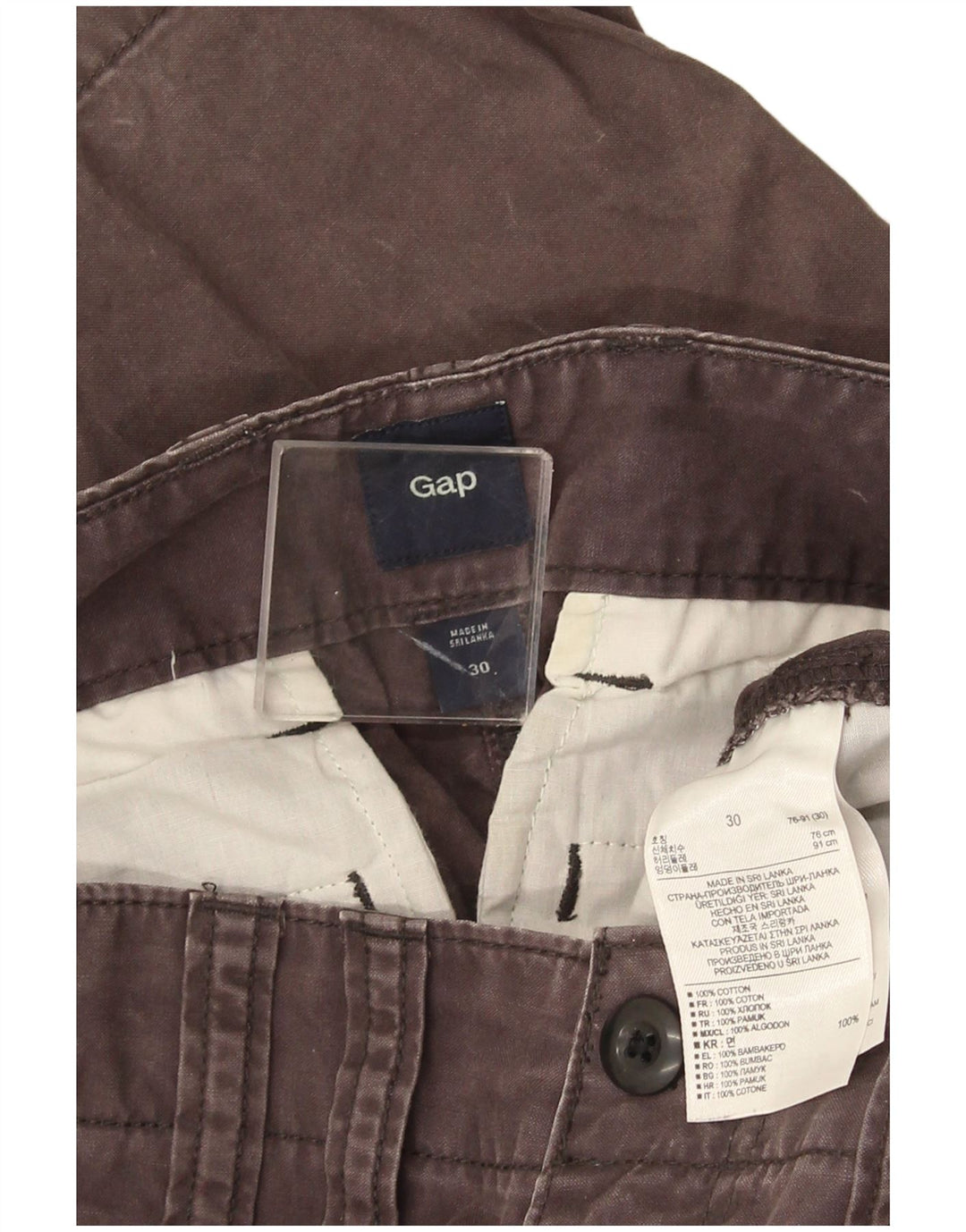 Gap Mens Capri Cargo Trousers W30 L22 Grey Cotton