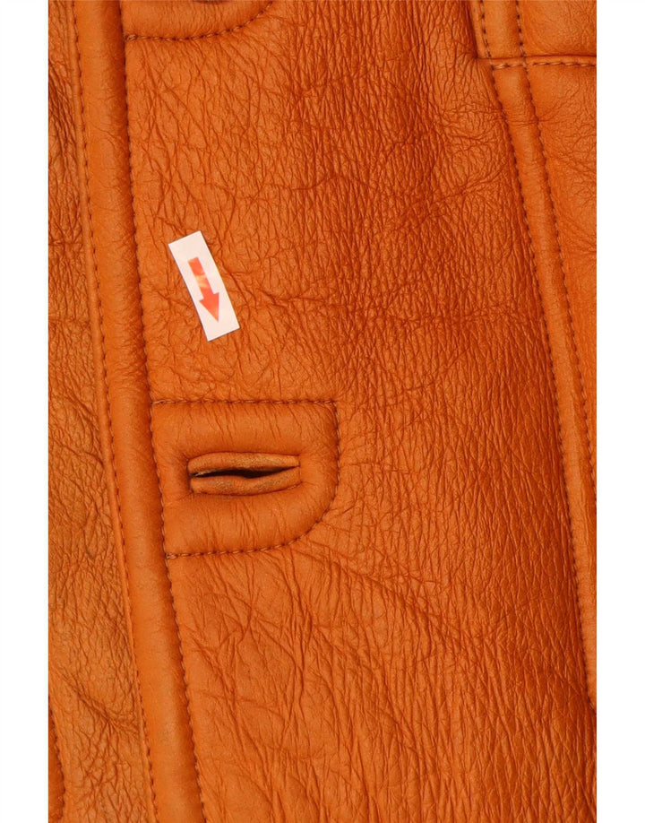 Giacca in shearling da uomo vintage UK 38 Pelle marrone medio