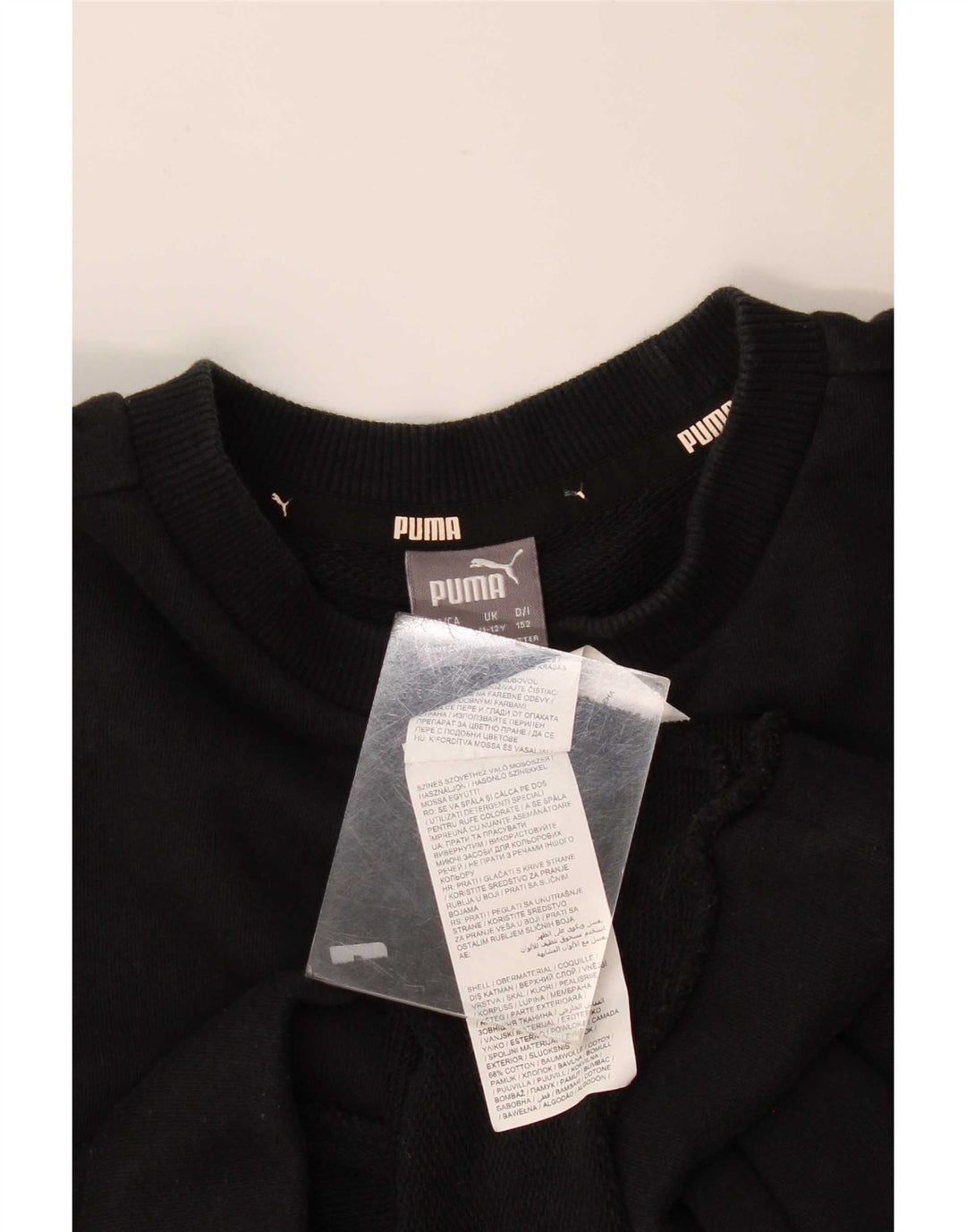 Puma Boys Graphic Sweatshirt Jumper 11-12 Years Black Cotton