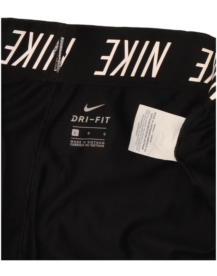 Nike Womens Dri Fit Sport Shorts UK 14 Large Black Polyester