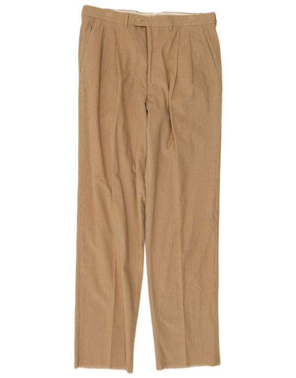 Gianfranco Ferre Mens Pegged Suit Trousers IT 54 2XL W36 L36 Beige Cotton