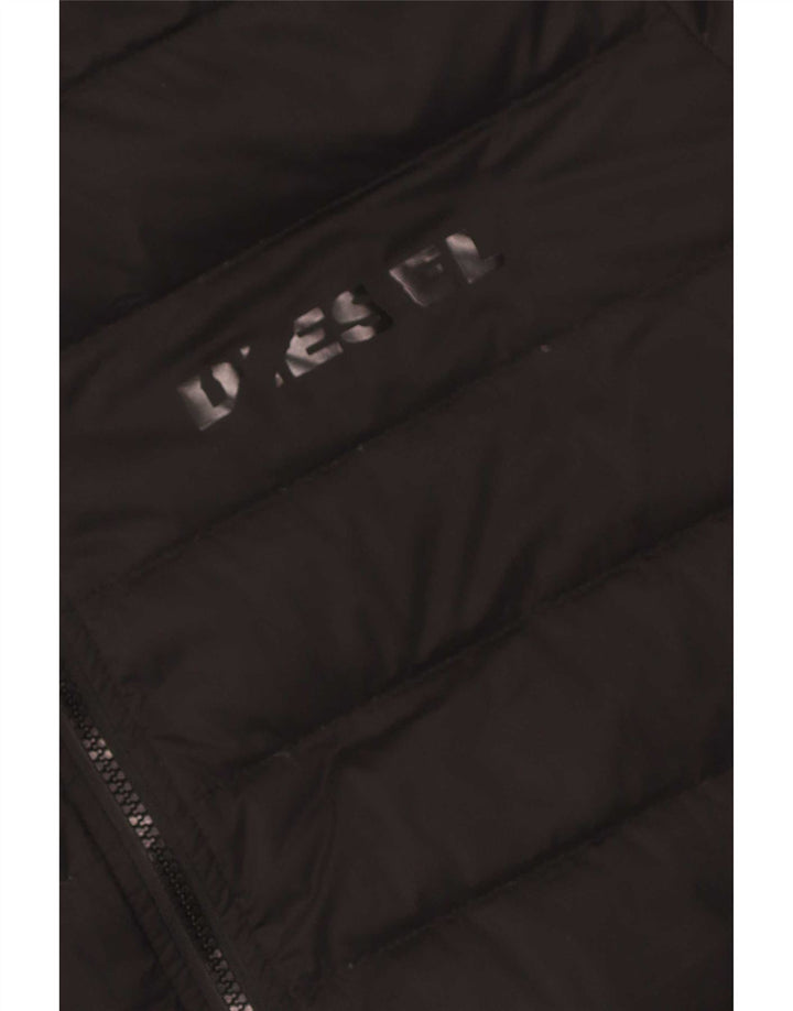Diesel Veste matelassée à capuche pour hommes UK 42 XL Noir Polyester