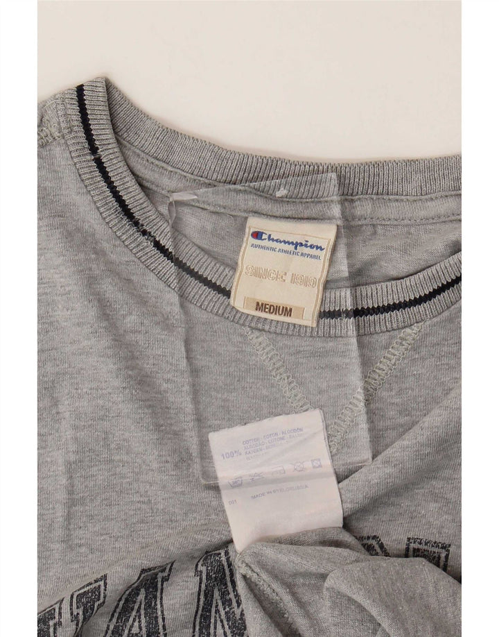 Champion Mens Graphic T-Shirt Top Medium Grey Cotton