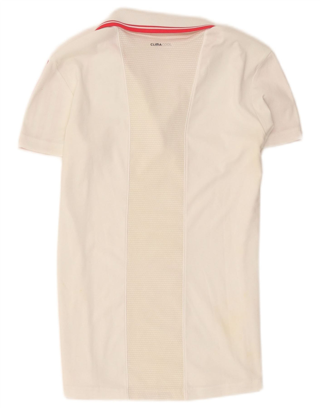 Adidas Womens Climacool Polo Shirt UK 14 Medium White Polyester