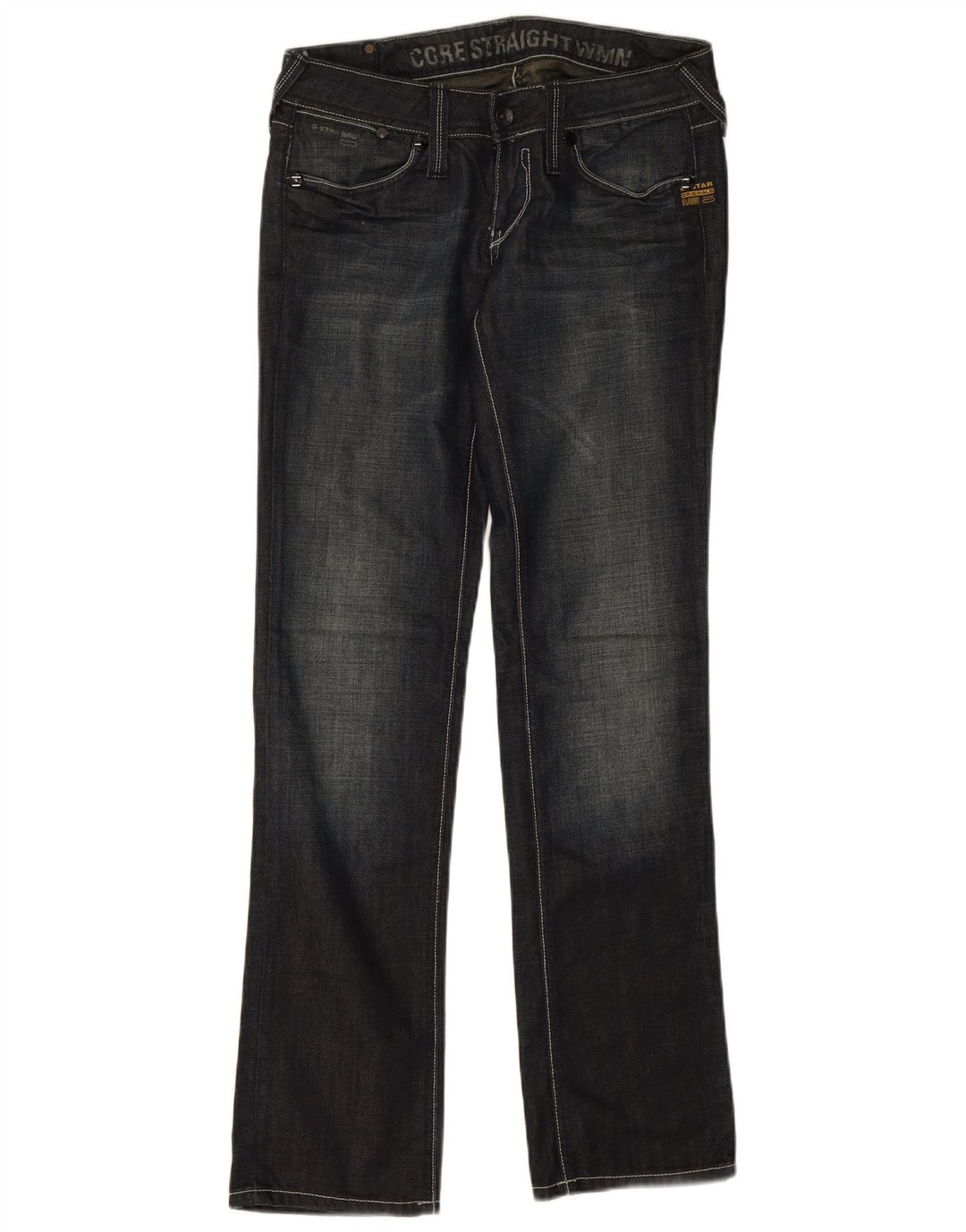G-Star Womens Straight Jeans W28 L32 Navy Blue Cotton