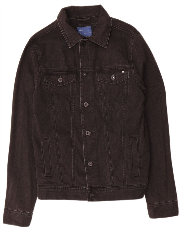 Zara Mens Denim Jacket UK 36 Small Black
