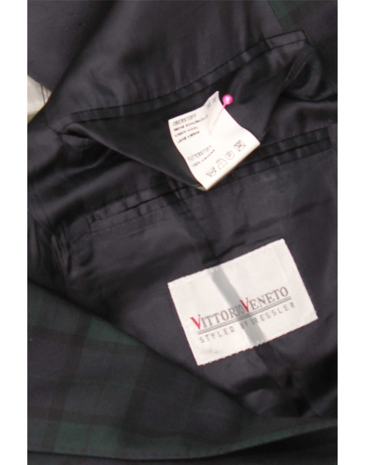 Vittorio Veneto Womens Blazer Jacket UK 18 XL Navy Blue Check
