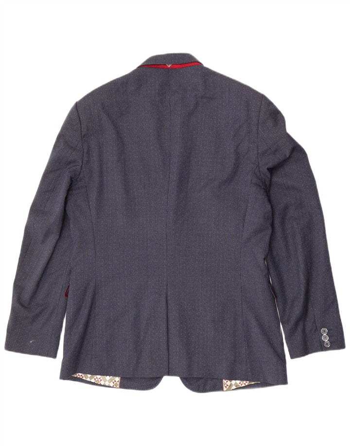 Ted Baker Herre 2-knaps blazerjakke UK 42 XL Marineblå Houndstooth Uld
