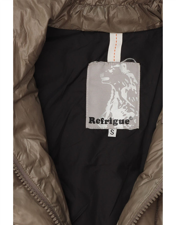 REFRIGUE Womens Padded Coat UK 10 Small Grey Polyester Vintage Refrigue and Second-Hand Refrigue from Messina Hembry 