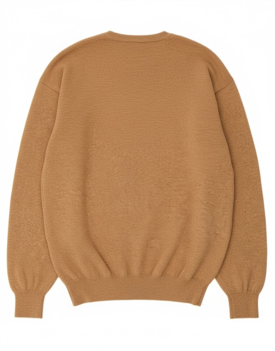 Massimo Dutti Mens V-Neck Jumper Sweater XL Beige Wool