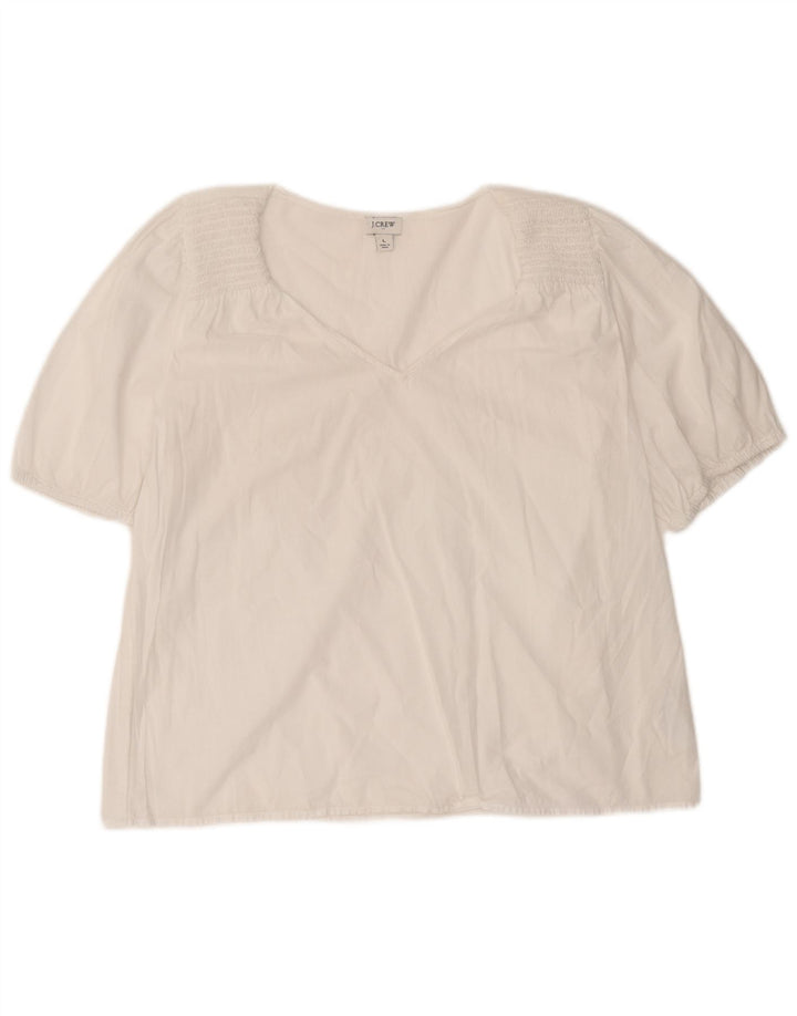 J. Crew Damen-Blusenoberteil, UK-Größe 46, Größe L, weiße Baumwolle