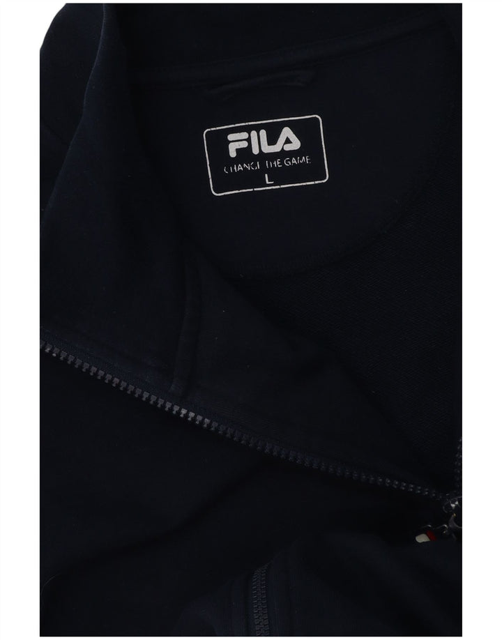 Fila Mens Tracksuit Top Jacket Large Navy Blue Striped