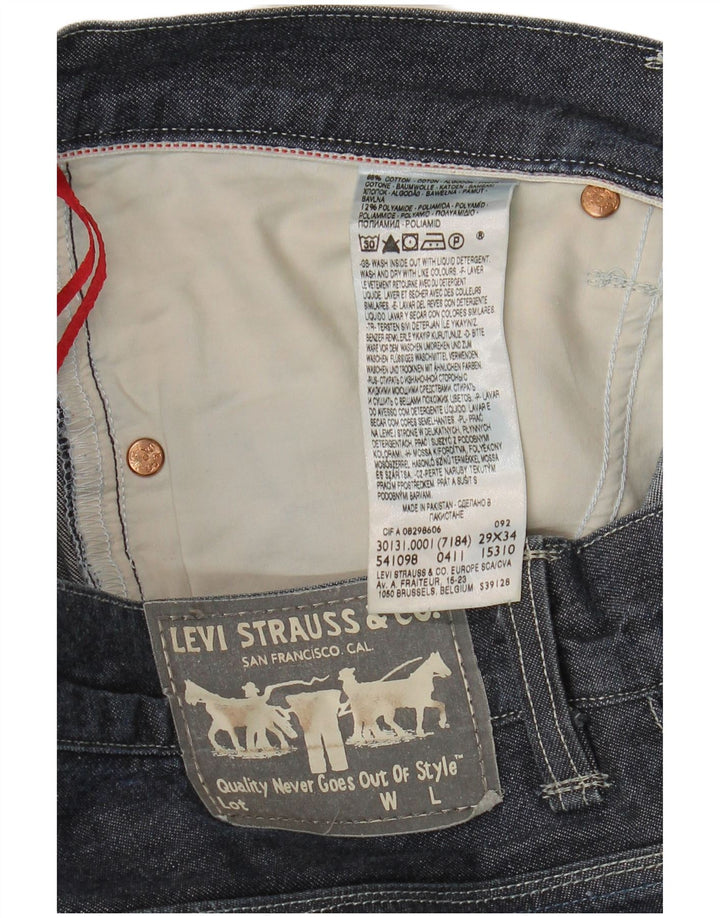 Levi's Mens Straight Jeans W29 L34 Navy Blue Cotton