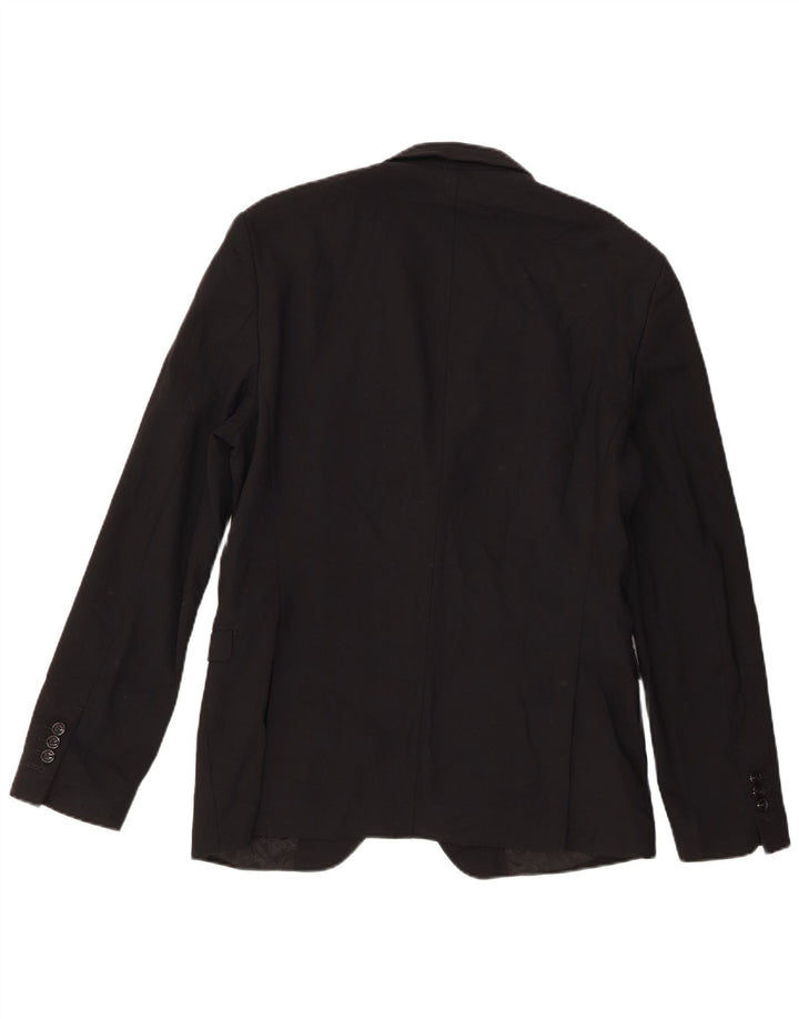 Zara Mens 2 Button Blazer Jacket EU 52 3XL Black Polyester