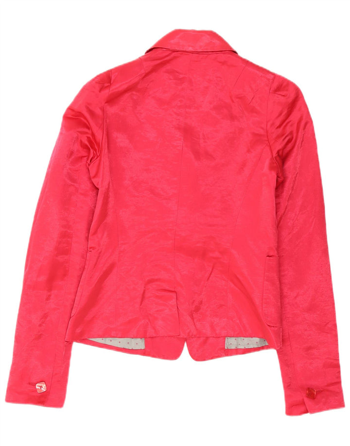 Liu Jo Womens 2 Button Blazer Jacket IT 42 Medium Pink Linen