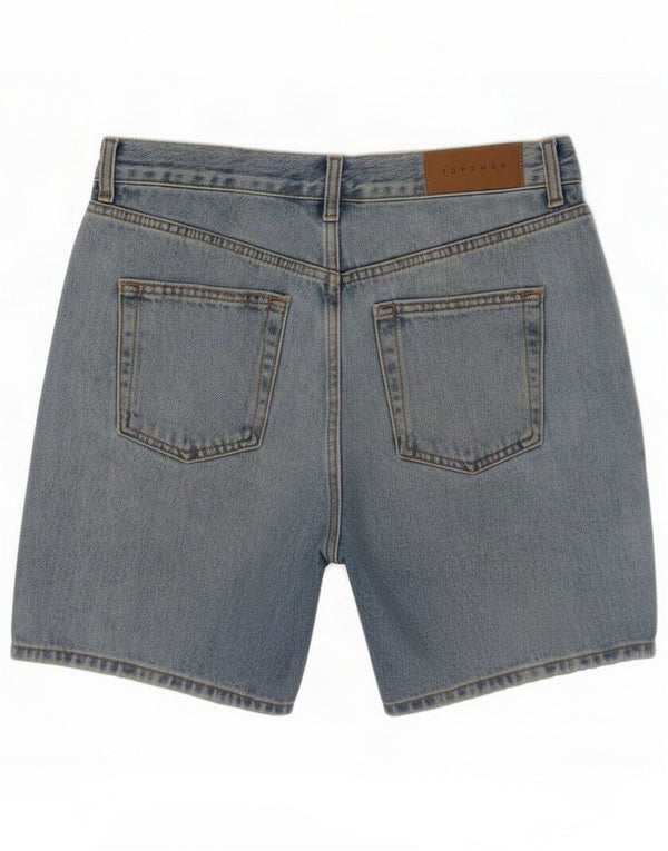 Topshop Pantaloni scurți din denim pentru femei UK 12 Medium W32 Blue Cotton