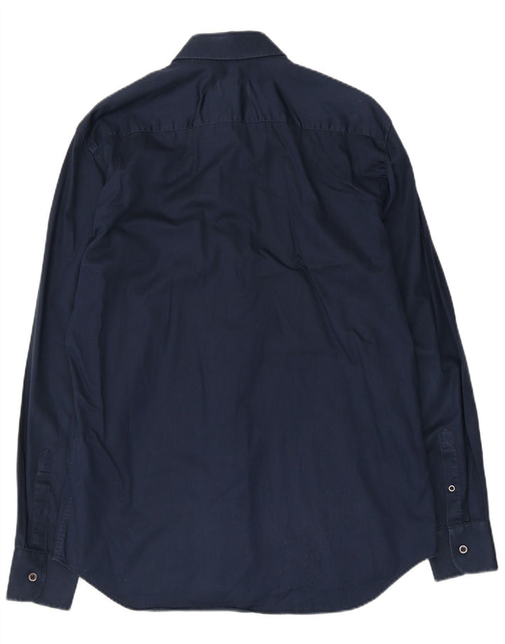 Prada Mens Shirt Size 16 Large Navy Blue Cotton
