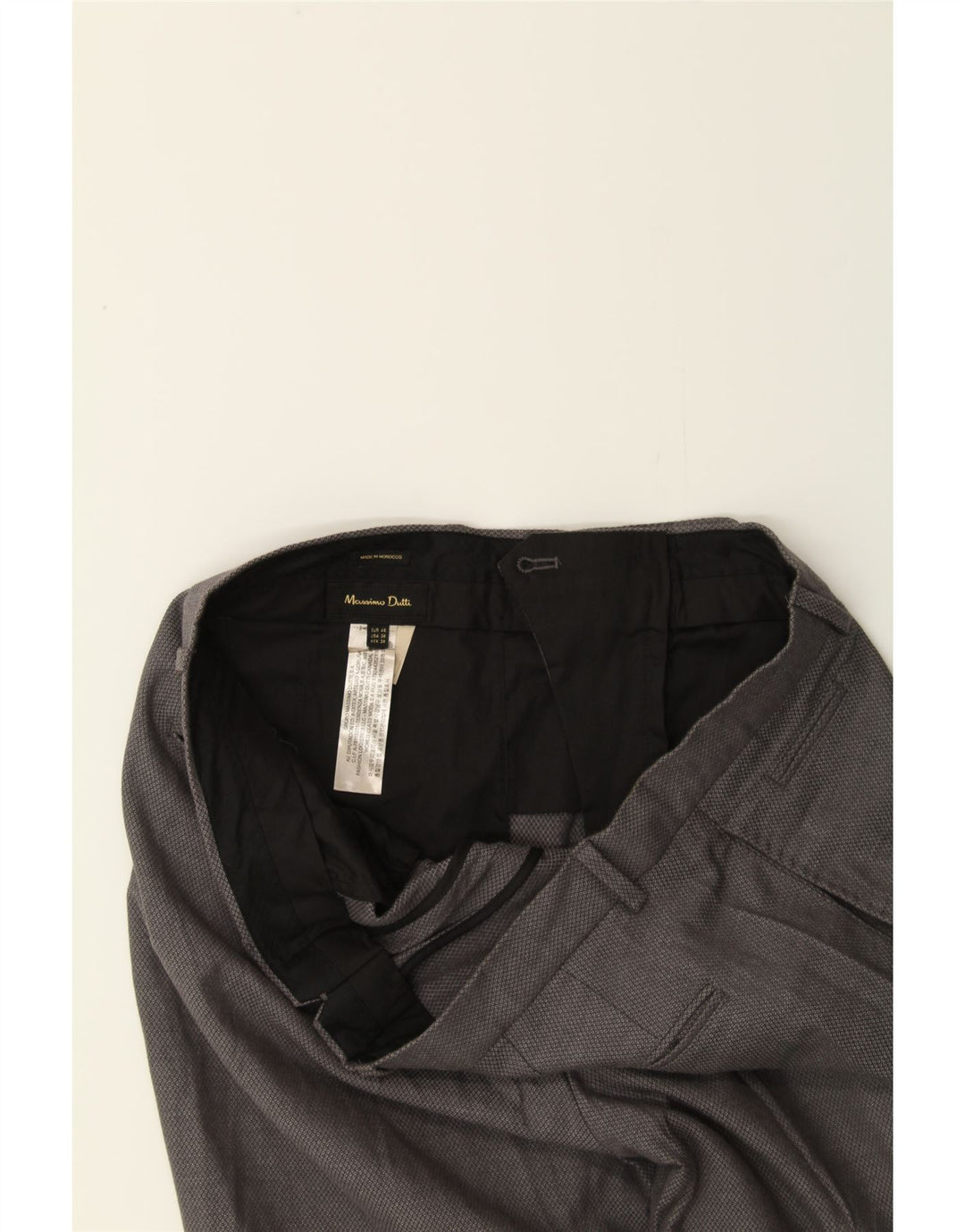 MASSIMO DUTTI Mens Slim Suit Trousers EU 48 XL W38 L30 Grey Cotton Vintage Massimo Dutti and Second-Hand Massimo Dutti from Messina Hembry 