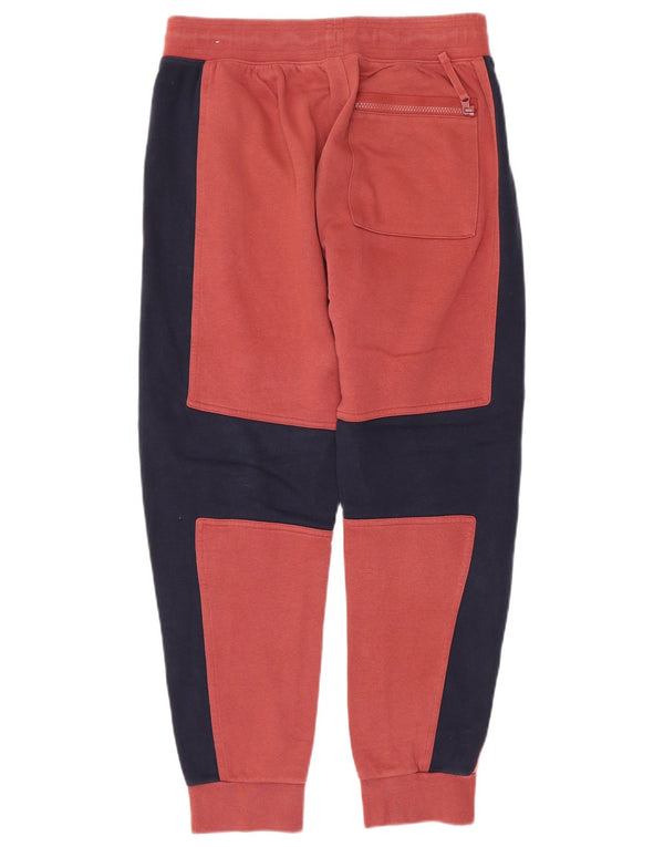 Nike Womens Tracksuit Trousers Joggers UK 14 Medium Red Colourblock Cotton