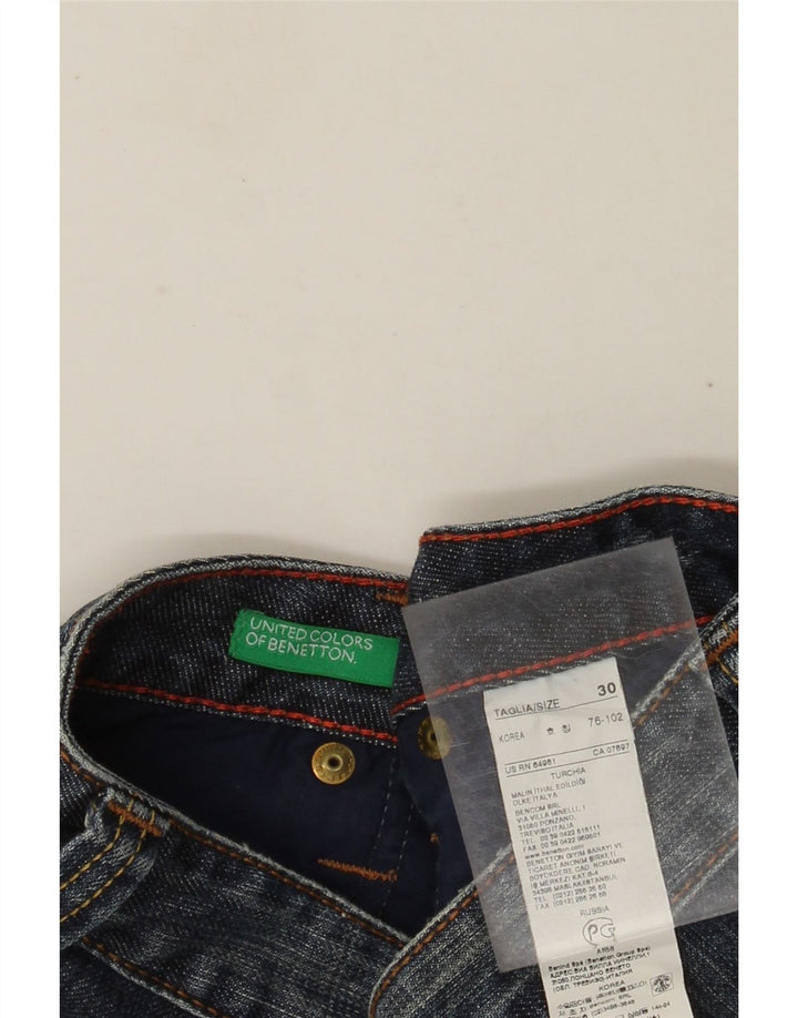 Benetton muške traper kratke hlače W30 Srednje plavi pamuk