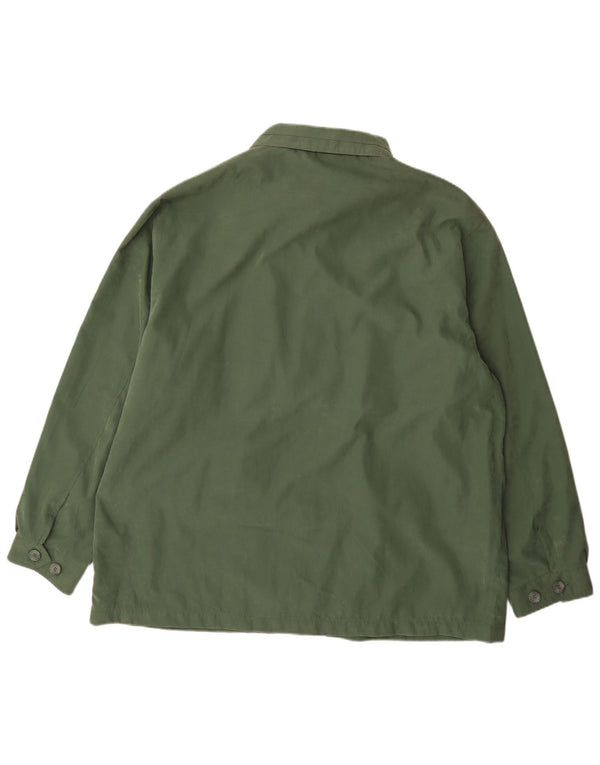 Vintage hombres chaqueta utilitaria Reino Unido 50 5XL poliéster verde