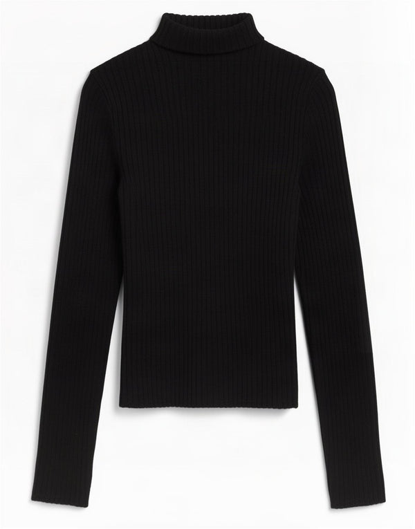 Zara Womens Crop Top Manches Longues UK 10 Petit Viscose Noir