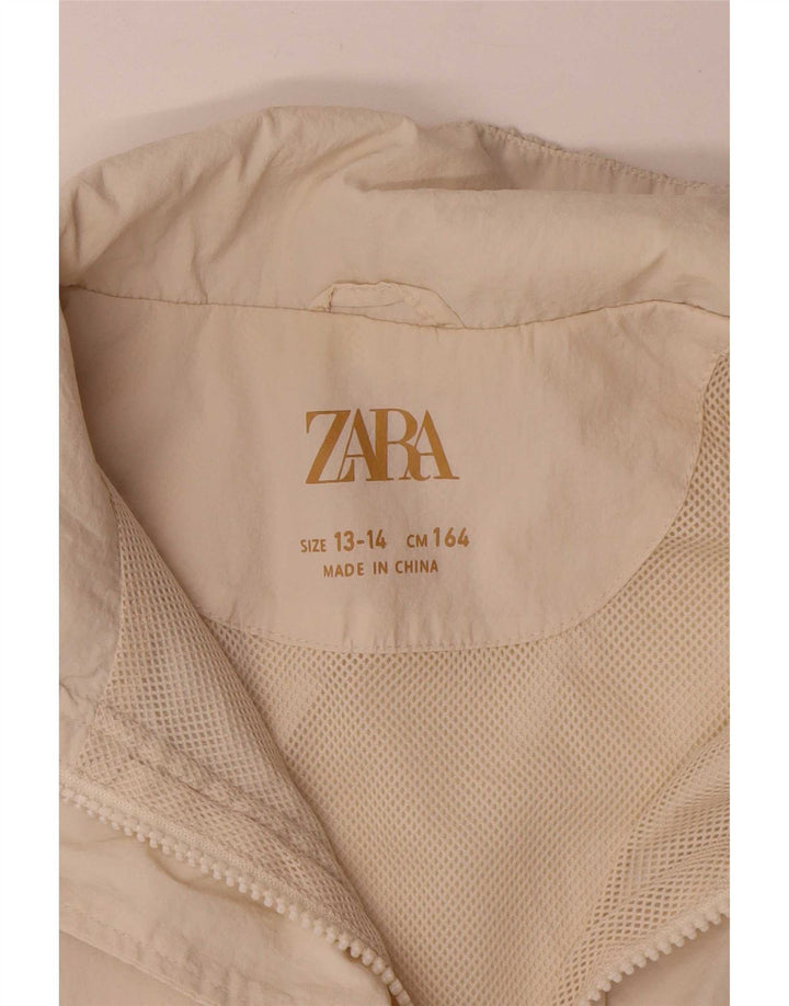 Giacca antipioggia per ragazze Zara 13-14 anni in nylon bianco